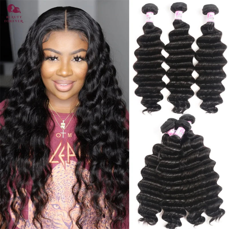 Beautyforever 100% Remy Human Hair Bundles Grade 12A Loose Deep Wave Bundles Unprocessed Human Hair Weave for Women