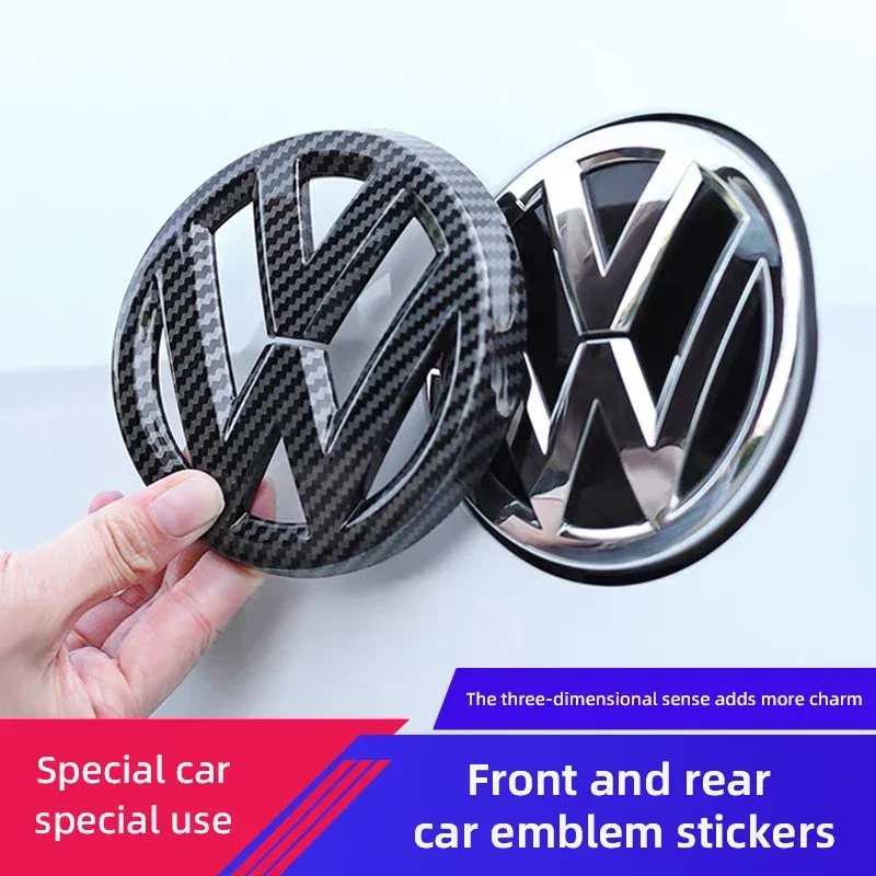 1 Set Car Front Grill/Rear Trunk Emblem Lid Covers Logo Sticker For VW Tiguan Arteon CC PASSAT B6 7 8 8.5 POLO T-ROC MK6 7 8