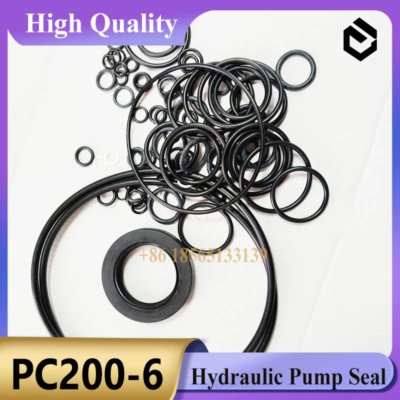 

PC200-6 PC220-6 6D102 6D95 PC200-7 PC220-7 Hydraulic Pump Seal Kit Excavator Oil Seal Kit for Komatsu Excavator Repair Seal Kit