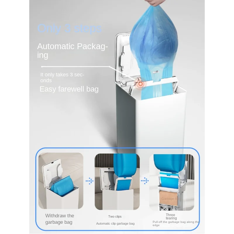 Three Seconds Automatic Bag Change Trash Can Large Classification Home Creative Pedal Packaging