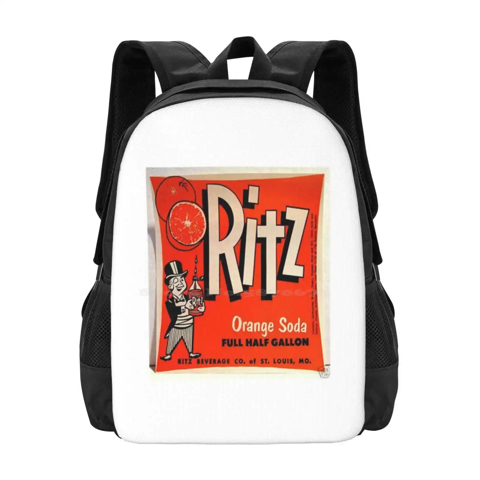 Ritz Orange Soda Hot Sale Backpack Fashion Bags Ritz Orange Soda By Ritz Beverage Missouri Half Gallon Old Soda Label Nostalgia