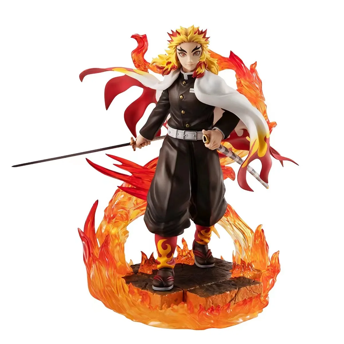 

22cm Anime Demon Slayer Rengoku Kyojuro Statue model.Pvc GK handmade model Toys Collectible Decoration Desktop Gifts.Toy gifts