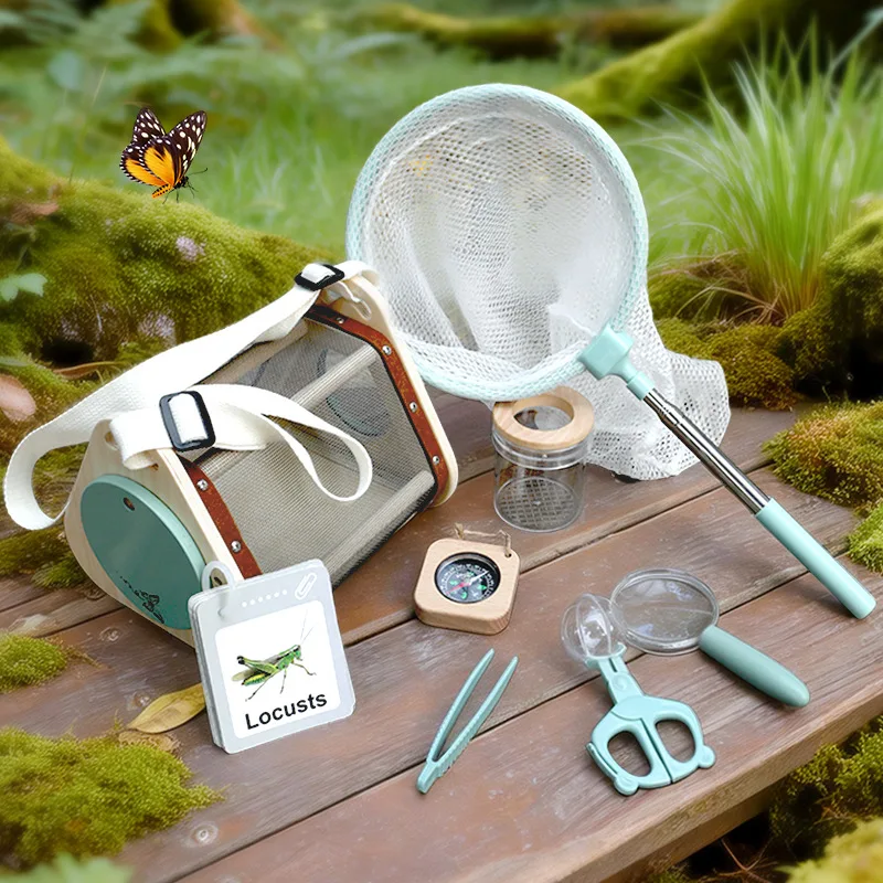 Kids' Outdoor Explorer Bug Catching Kit - Insect Observation Container, Magnifying Glass & Compass for Nature Exploration