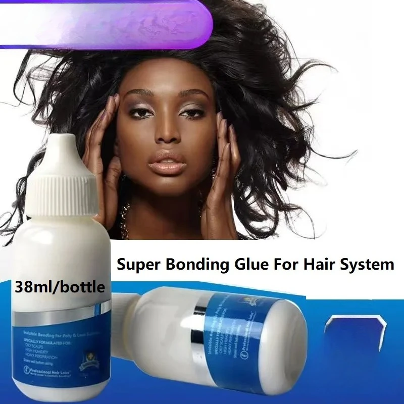 

Оптовая продажа, 38 мл/бутылка, клей для парика, водонепроницаемый кружевной клей, невидимый парик для склеивания волос, фронтальный сменный клей, призрак + удаление