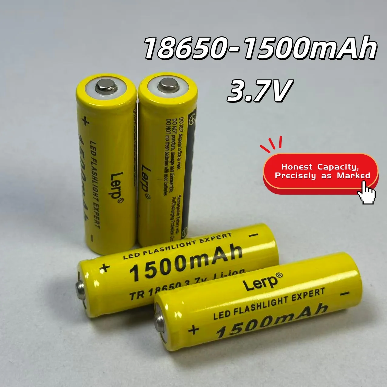 18650 Button-Top 1500mAh Geschützter Li-Ionen-Akku - Ersatz für Stromsparende Geräte Notbeleuchtung OEM