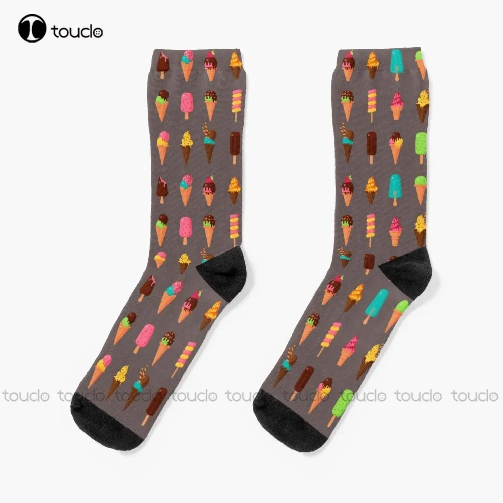 

Ice Cream Print Pattern Socks Slipper Socks For Women Christmas Gift Custom Unisex Adult Teen Youth Socks Women Men Funny Sock
