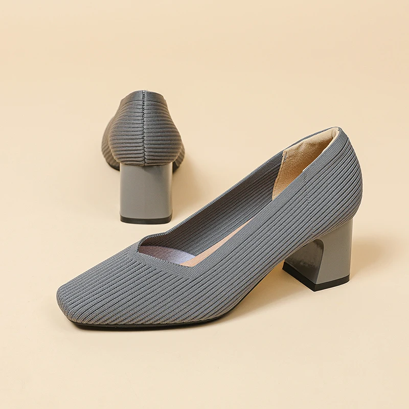 DIMANYU Formal Shoes Women Fashion 2024 Spring New Square Headed Women High Heels Large Size 41 42 43 Women Dress Shoes