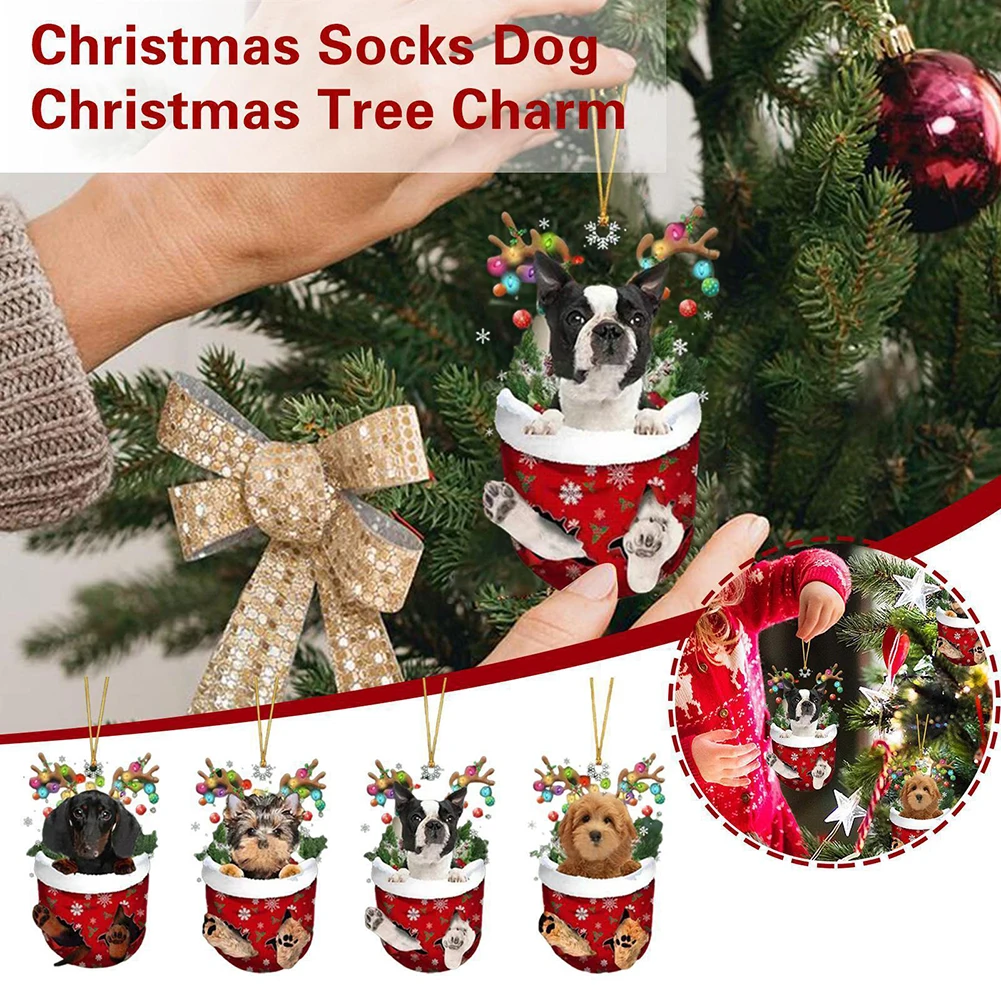 

Cute Bag Dog Ornament For Christmas Multifunctional Bag Pendant Props For Car Bag Backpack