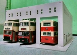 1:87 HO scala Outland Model Train Railway City Bus Garage Scene per Ultraman