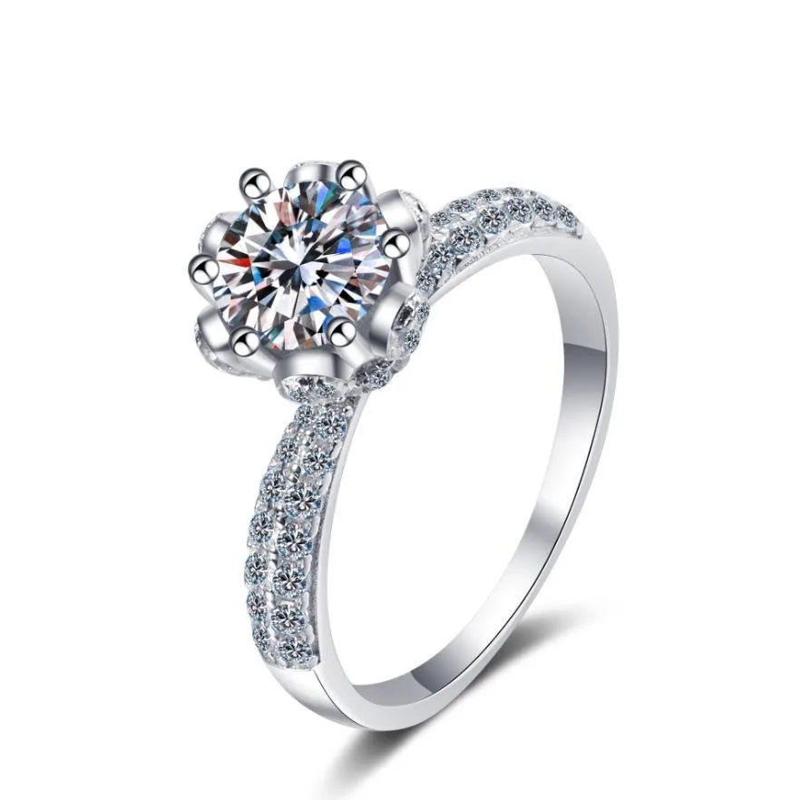 

JR042 Lefei Fashion Luxury Fine Trendy Classic Moissanite Ice Snow Queen Rings Women s925 Sterling Silver Party Wedding Jewelry