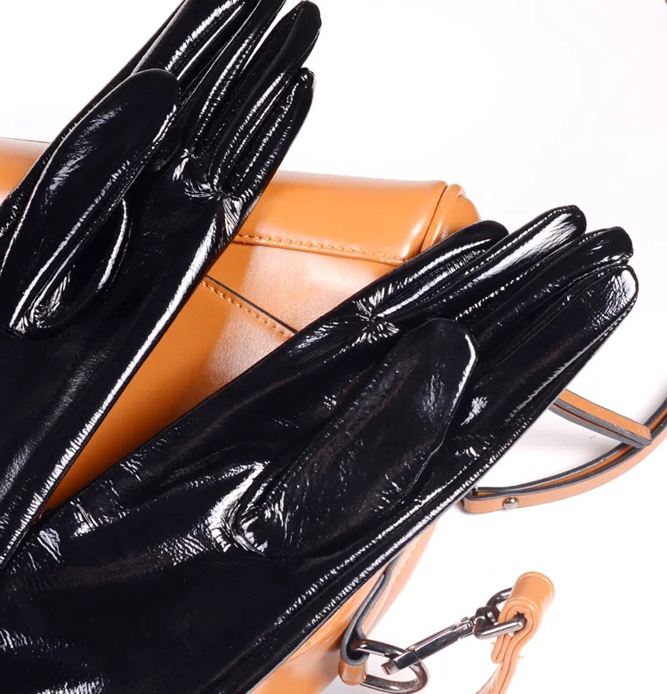 40 50 60 70 80cm Women's Ladies Real Patent Leather Shiny Black Overlength Party Evening Opera/Long Gloves