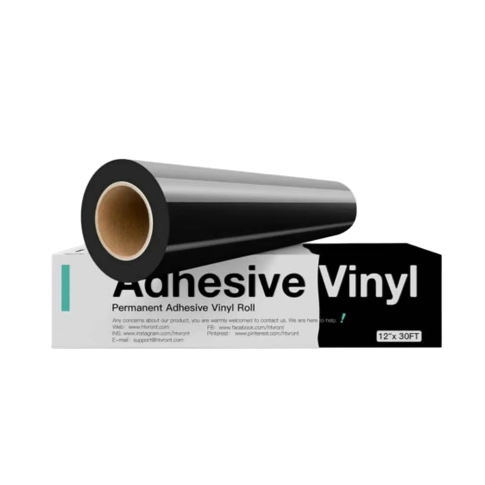 HTVRONT Rotolo di Vinile Adesivo Permanente Nero/Bianco Lucido/Opaco 12' X30FT per Cricut Craft Cutter Fai da Te Tazze Vetro Custodie per Telefoni