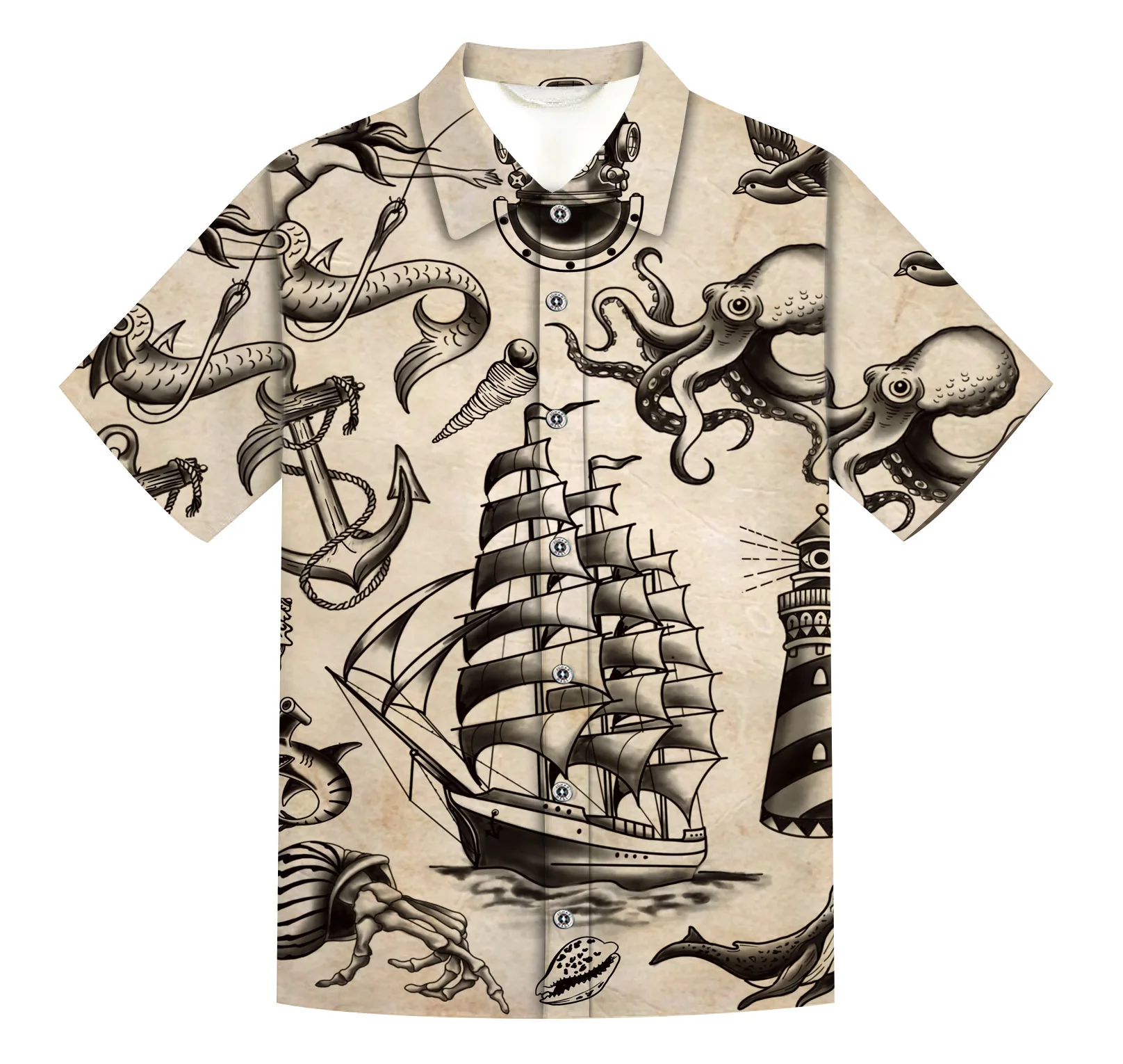 Camisa havaiana com estampa engraçada 3D masculina, blusa de manga curta, streetwear casual, T-shirt extragrande, roupa padrão da moda, verão