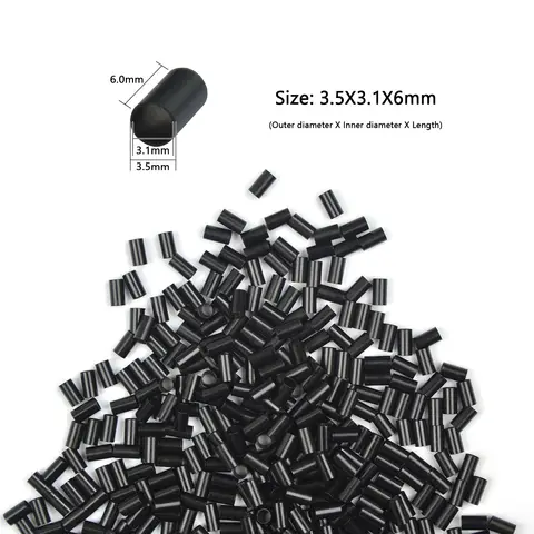 1000pcs Copper Tubes Micro Links Rings for Human Hair Extensions 3.5*3.1*6mm Copper Micro Beads