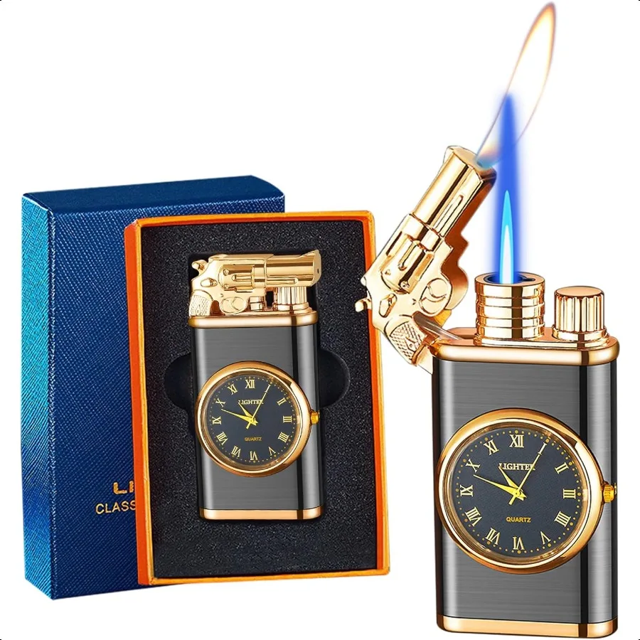 

Зажигалка для фонаря, изысканная рельефная бутановая зажигалка с двойным пламенем, ветрозащитная, регулируемая, струйное пламя и мягкое пламя, многоразовая бутановая зажигалка для свечи BB