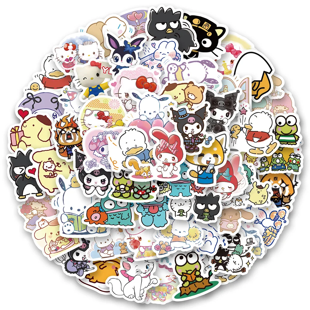 

10/30/50/100pcs Sanrio Cartoon Kuromi My Melody Graffiti Stickers Kids Toy Water Bottle Scrapbook Phone Diary Decoration Sticker