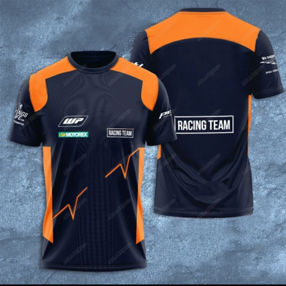 Camiseta de Motocross para KTM Bull Motos GP, Color Naranja/Azul Marino, Verano, Jersey de Carreras de Fábrica para Motociclismo MX MTB ATV Off-road