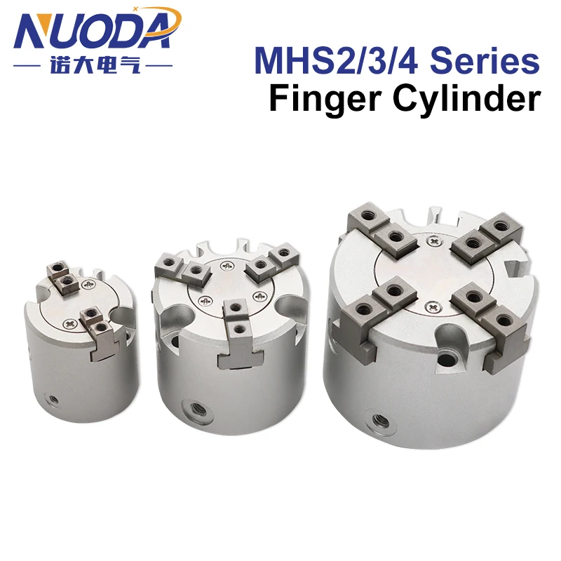 

MHS2/MHS3/MHS4-16D/20D/25D/32D/40D/50D Series 2/3/4 Finger Pneumatic Gripper Replacement Double Action Rotating Air Cylinder