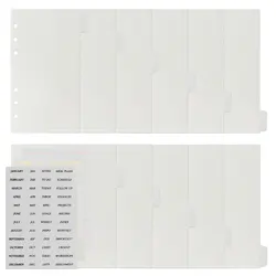 6 Ears A6 Transparent Index Divider Sheet Suitable For 3 Sheets Of Month Plan Stickers Agenda Planning Office Student Supplies