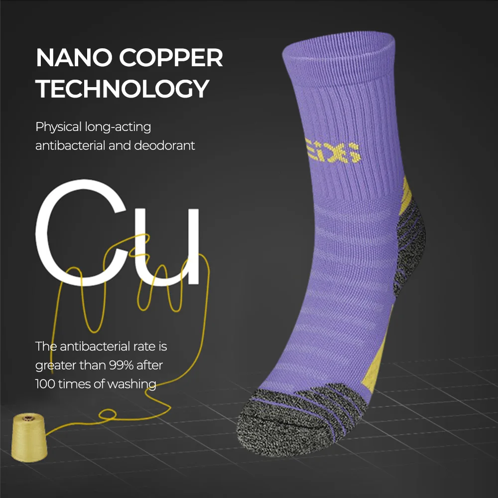 Professional Nano Copper Anti-odor Running Athletic Wicking Socks for Women Adult Anti-Blister Moisture Wicking Hiking Socks