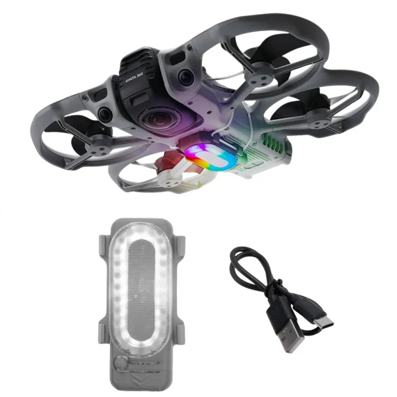 LED Searchlight Night Flight Light for DJI Avata 2/Avata360 Colorful Warning Signal Light with Landing Gear Drone Accessories