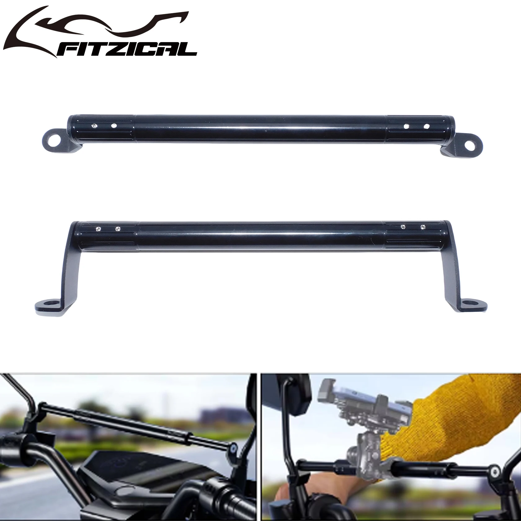 Universal Motorcycle Mirror Mount Handlebar Cross Bar Handlebar Extender Balance Phone Mount Holder Moto Accessories Aluminum