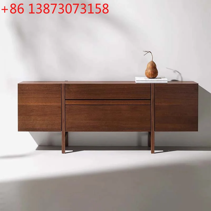 

Скандинавский японский простой боковой шкаф для хранения вещей с двойной дверью из орехового дерева, крыльцо