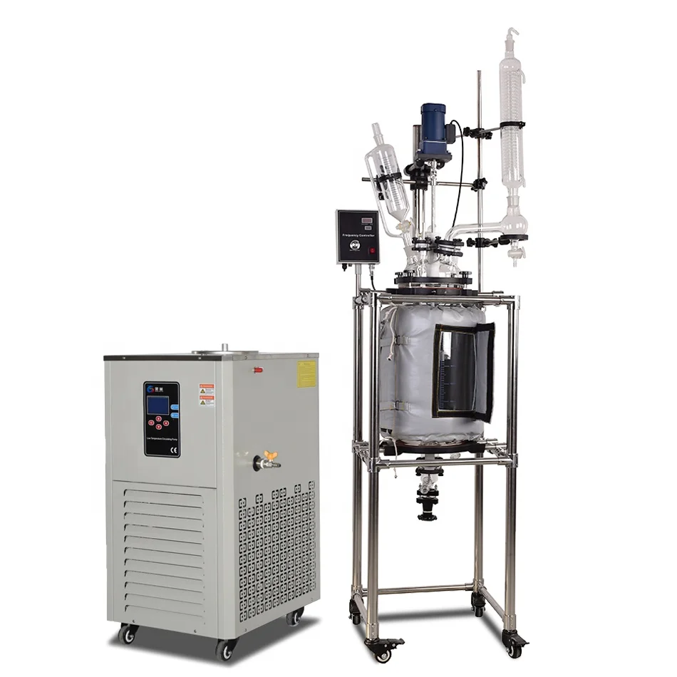 

10L 20L 30L 50L 100L 150L 200L 250L Industrial Chemical Jacketed Glass Reactor for Mixing Distillation 200 l