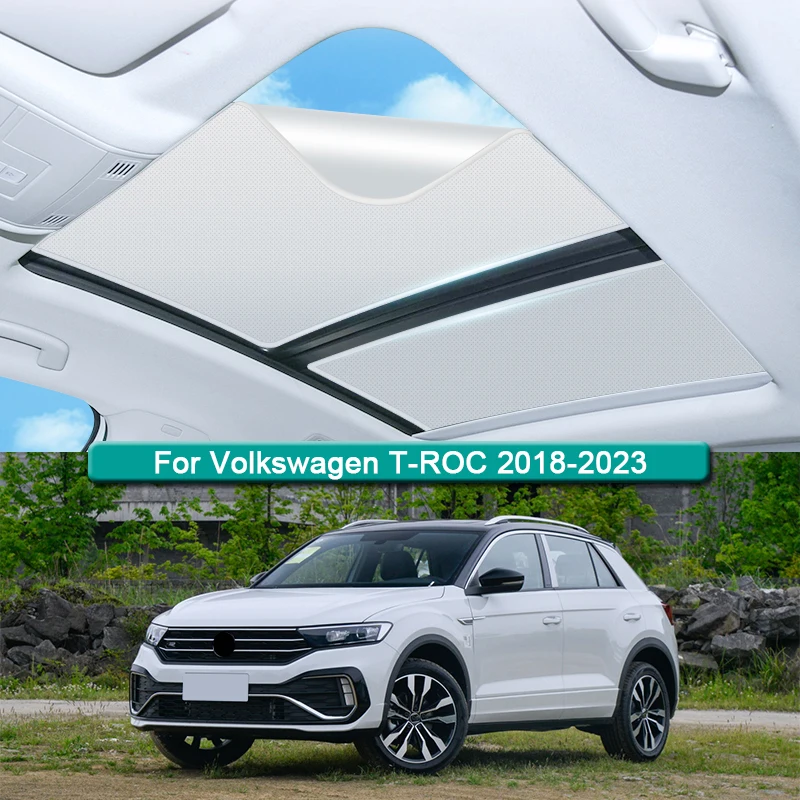 For Volkswagen T-ROC 2018-2023 2024 Electrostatic Adsorption Car Roof Sunshade Skylight Blind Shading Windshield Sunroof Cover