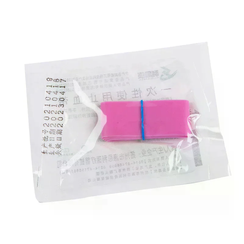 10strips Pre Cut Pink Elastic Belt Disposable Tourniquet First Aid Kit Product Rubber Tourniquet Disposable