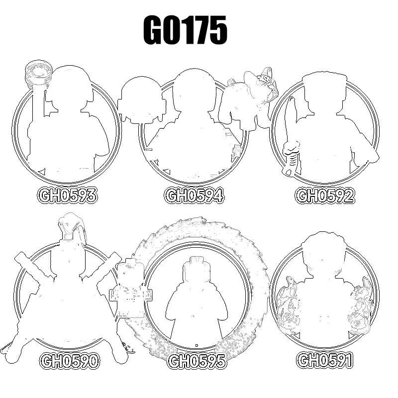 

Action Figures Building Blocks Series G0175 GH0590 GH0591 GH0592 GH0593 GH0594 GH0595 Educational Toys