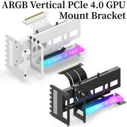 Universal Vertical GPU Holder PCIe 4.0 x16 Kit Riser ATX Case 5V 3PIN ARGB Video Card Holder Graphics Card Steering Bracket