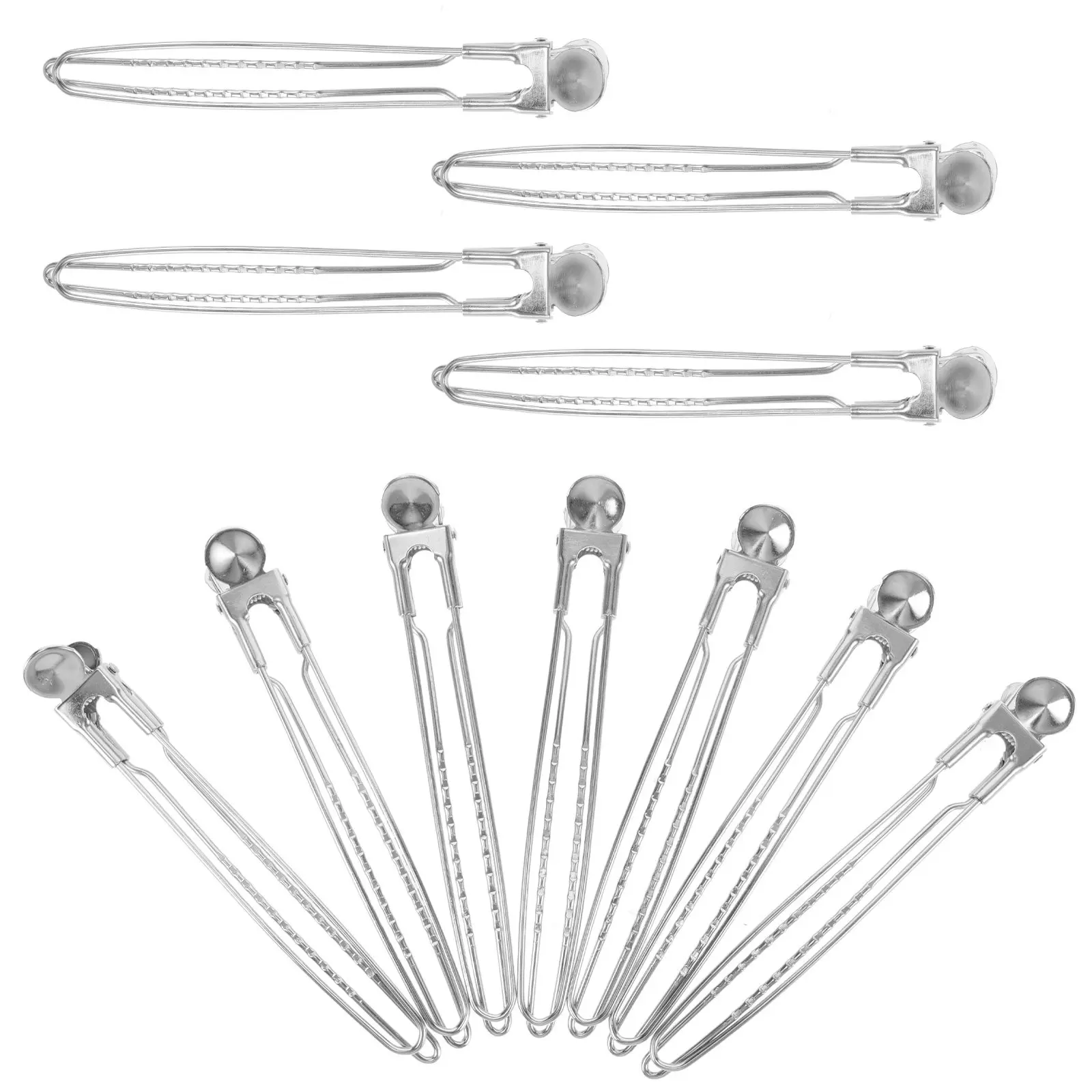 12Pcs Duckbill Hair Clips Stainless Steel Heavy Duty Salon Sectioning Clips for Hair Styling Dyeing Perming Braiding