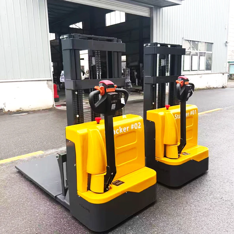 Fast Delivery Electric Walkie Stacker 1.5 Ton 2 Ton Hydraulic Lifting Stacker Portable Full Electric Pallet Stacker For Sale