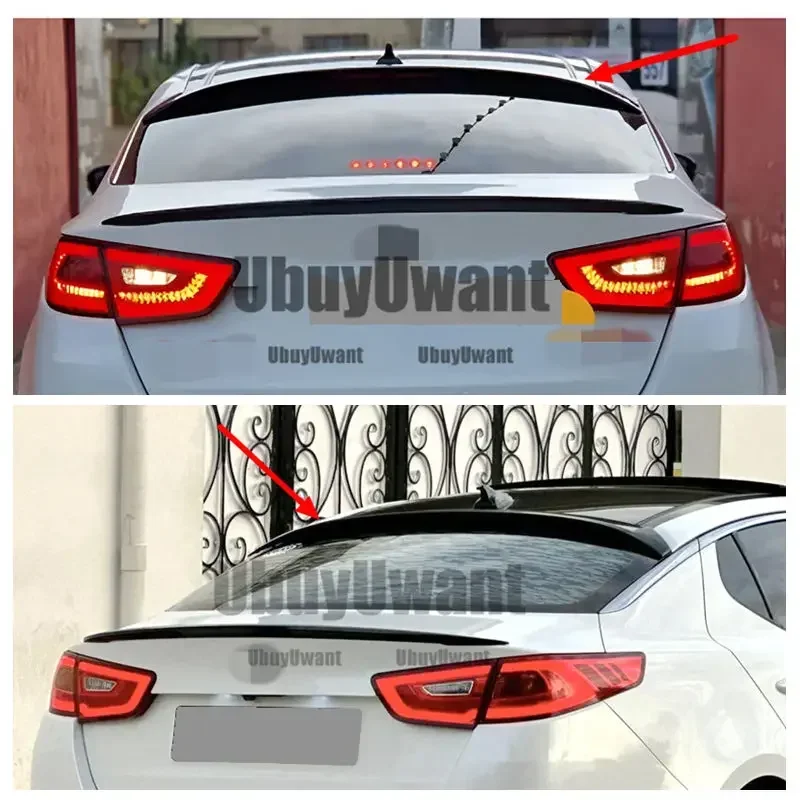 For Kia K5 Optima 2011-2019 Black Spoiler With Brake Light Roof Spoiler Rear Trunk Boot Wing Lip Roof Tail Spoiler Car Styling