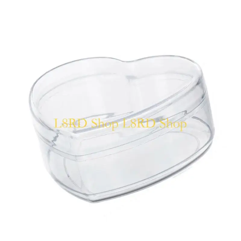 L8RD Acrylic Box Round/Heart Clear Box Container with Lid Clear Acrylic Plastic Jewelry Box Acrylic Storage Box for Candy