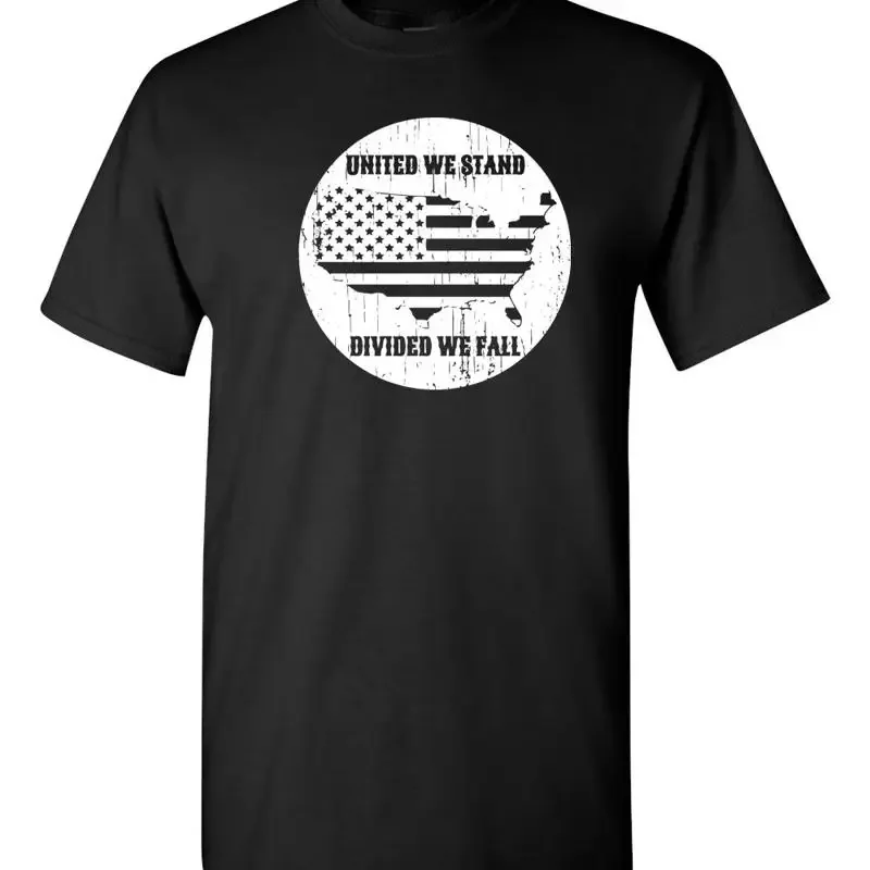 United We Stand Divided Fall American Flag Men's T Shirt 1691