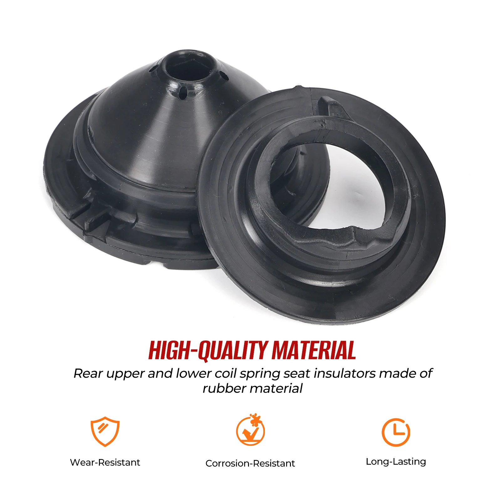 Rear Coil Spring Insulators for Honda Civic 2006-2011 — Upper & Lower, Fits North American Models, Replaces 52748-SNA-A02