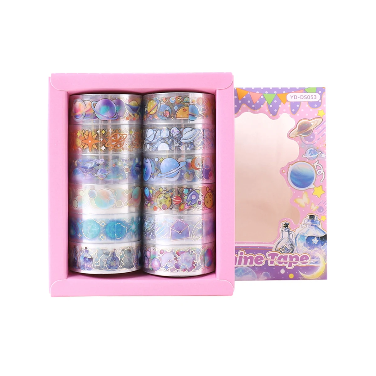12 rolls/box of exquisite tape, multi-pattern handbook tape and diary decorative sticker materials, gifts for friends