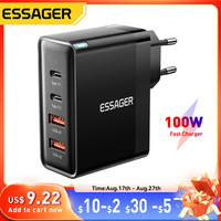 Essager 100W US/KR Plug USB Type C GaN Charger For Laptop Macbook PD Fast Charging For iPhone 16 15 14Pro Samsung Charge Adapter