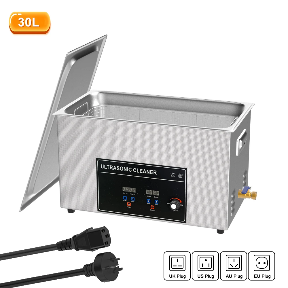 Large Ultrasonic Cleaner Machine 30l Ultrasound Cleaners Professional Ultra Sonic  Bath Cleaning Lab Auto Parts Dental Glasses