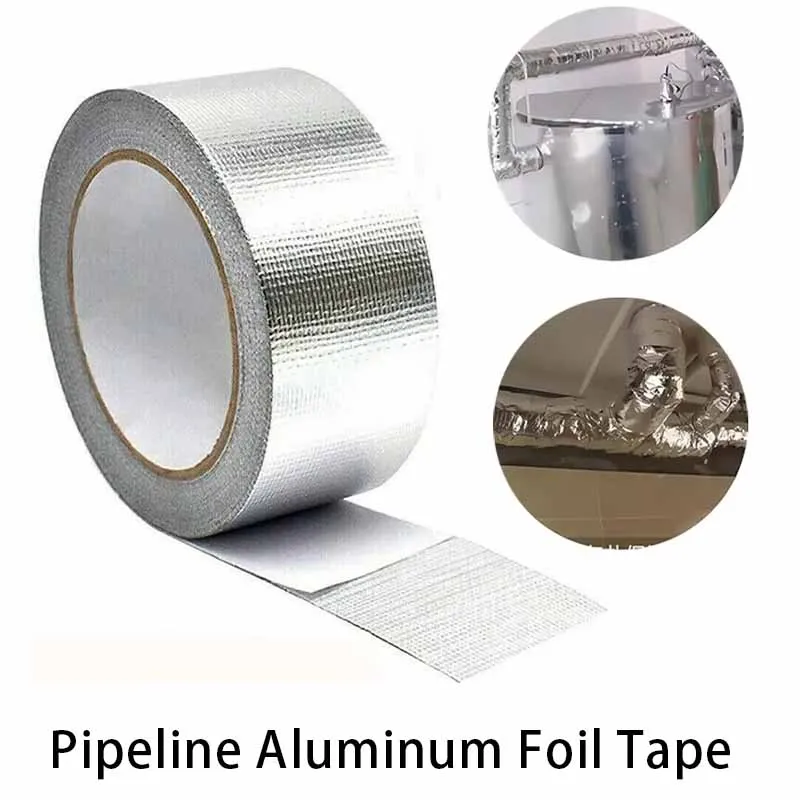 1Roll Insulated HVAC Aluminum Foil Tape, Metal Silver Pipeline Tape,Tear Resistant HVAC Tape, Suitable For Pipelines And Dryers