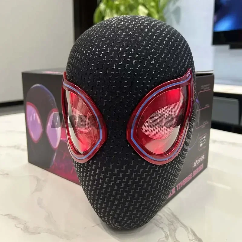 Marvel Gwen Miles Spiderman Spider Man Mask Anime Figure Luxury Helmet Rechargeable Remote Eyes Movable mask Cosplay Gift Toys