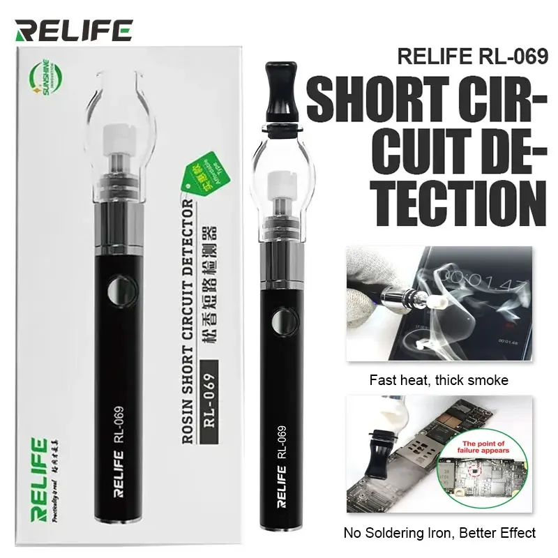 Relife RL-069 الصنوبري البخاخة القلم للهاتف PCB اللوحة المحمولة كاشف ماس كهربائى USB قابلة للشحن اختبار أدوات إصلاح #1