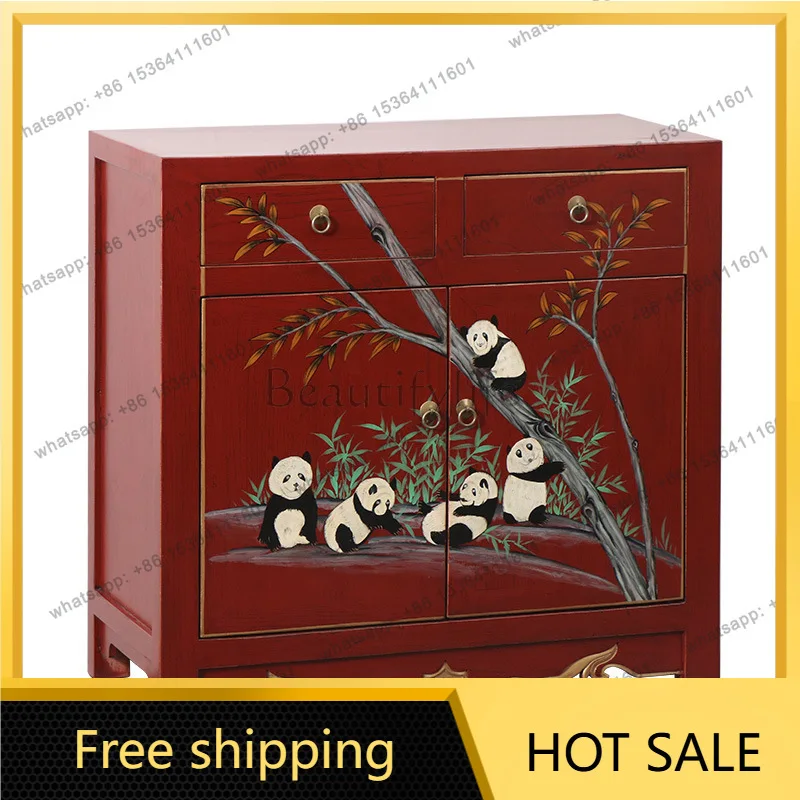 XX. Retro home door multi-function retro code old foyer storage cabinet