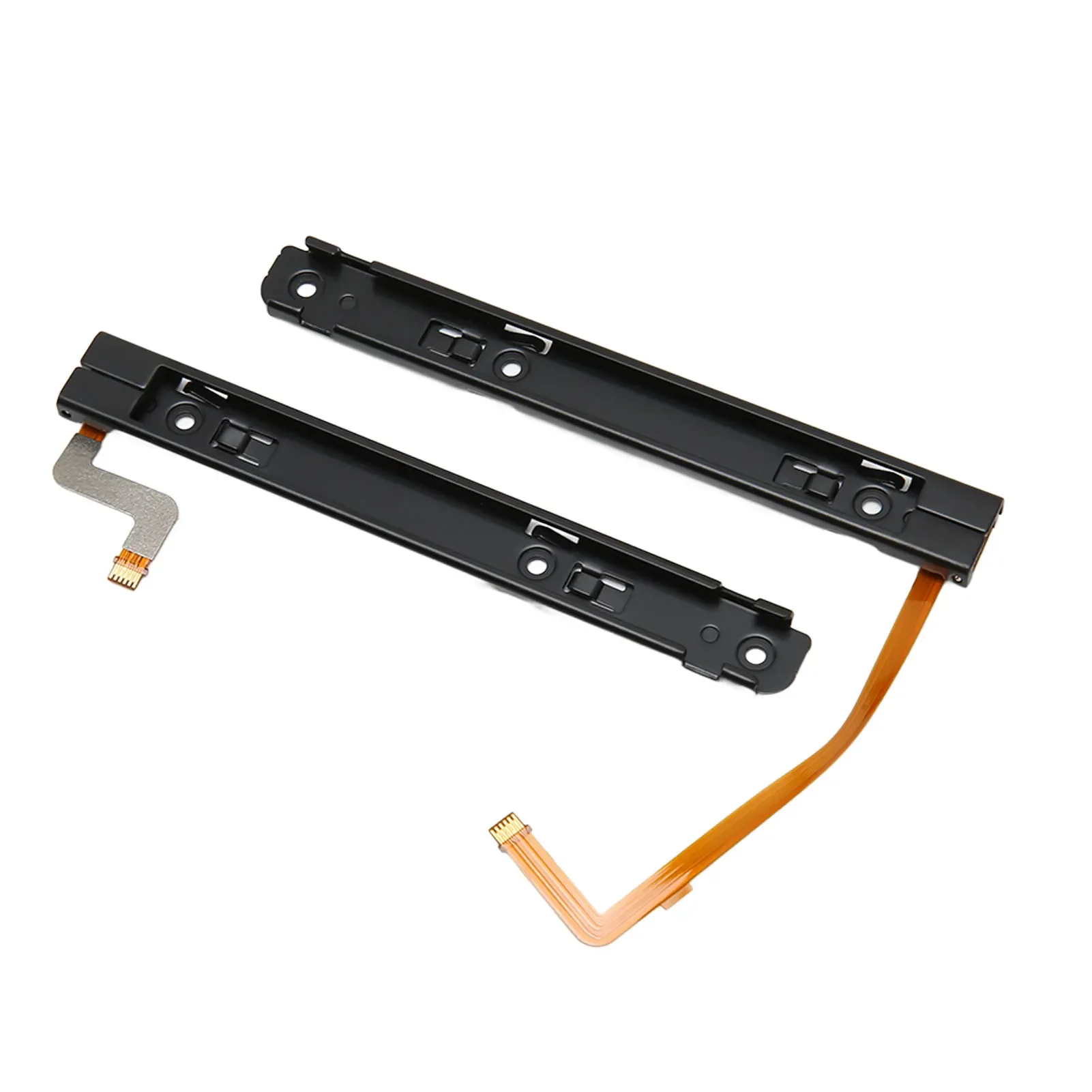 1 Pair Game Console Slide Rail Professional Replacement Metal Slider Rail with Sensor Flex Cable for SWITCH OLED Host