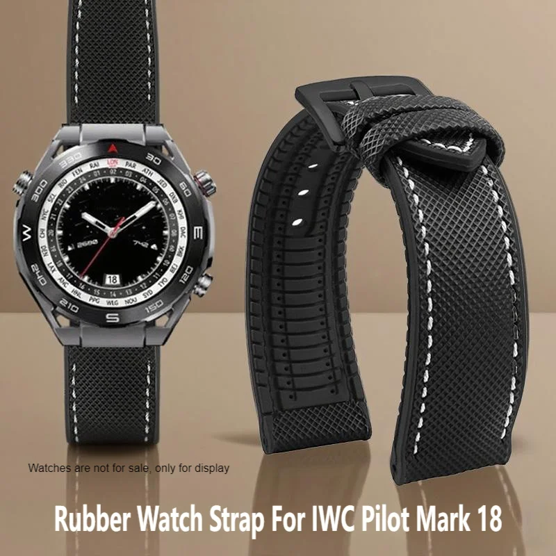 

Rubber Watch Strap For IWC Pilot Mark 18 Portuguese Tudor Breitling Citizen Silicone Watchband 19mm 20mm 21mm 22mm 23mm 24mm