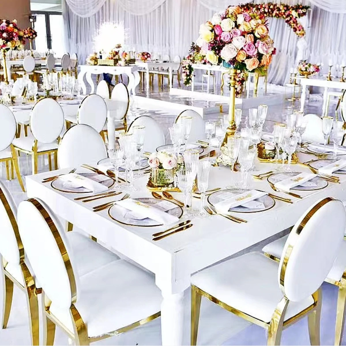 40pcs)Factory directly sale cross legged gold metal washington chairs for wedding decoration w3