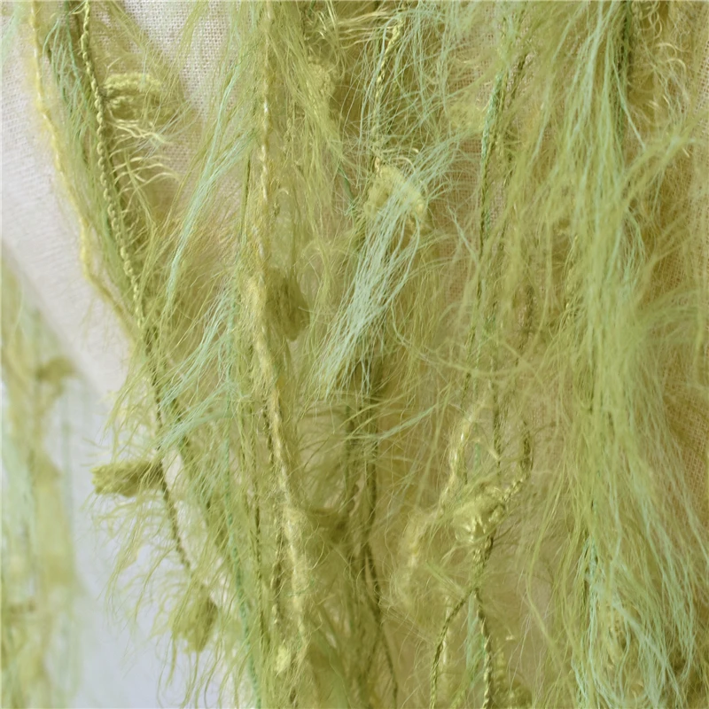 Green Plush Fringe Lace Accessories Creative Cotton Thread Wool Blend Wedding Decoration Renovation Design Clothing Fabric