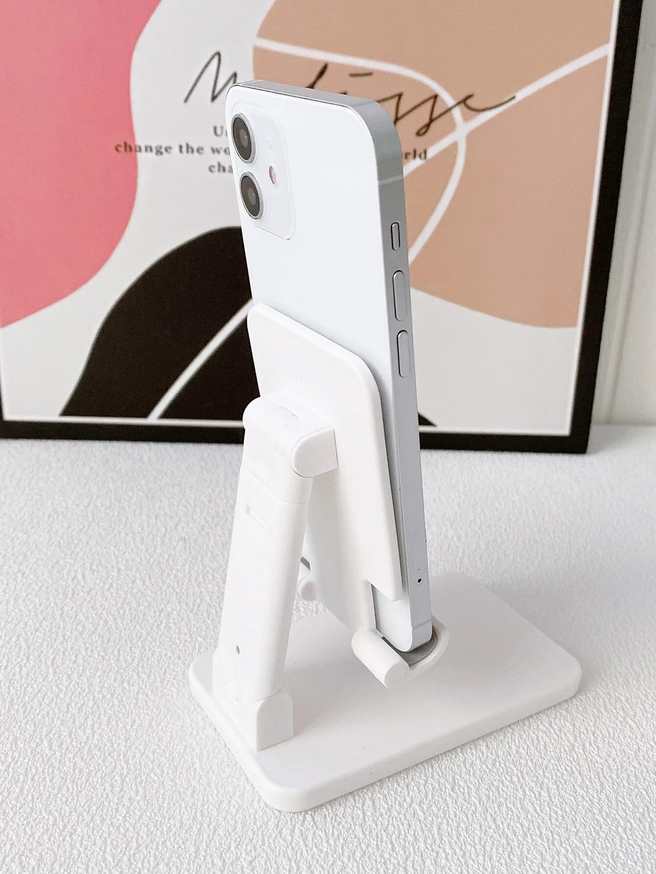 

Foldable Desktop Phone Holder Compatible With IPhone, Android Phone, Gift For Birthday, Family, Friends Phone Stand,
